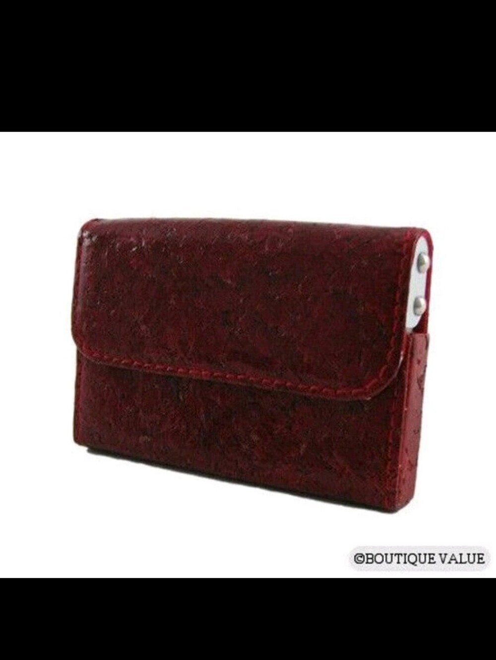 Red Leather Business Credit Card Case Holder NEW